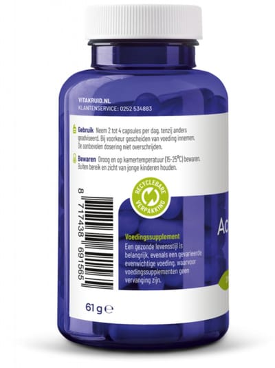 Vitakruid Acetyl L-Carnitine 500 mg - 2 x 90 vegancapsules - Voordeelverpakking