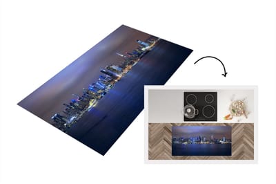 Keukenloper - Loper keuken - New York - Skyline - Nacht - 120x60 cm - Keukenloper vinyl