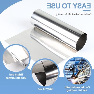 304 RVS Plaat Film 0.3 x 100 x 1000 mm - Roestvrij Staal Plaat voor Industriële Reparatie en Oppervlaktebescherming, Rolplaat en Buizen