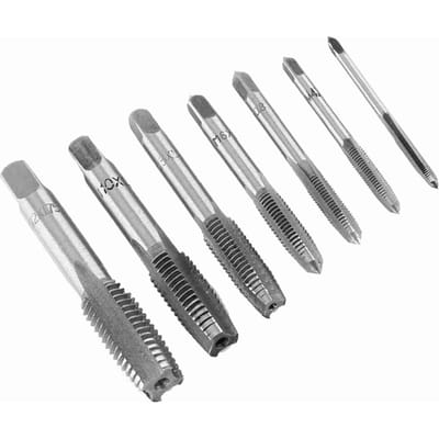 7 pièces Taraud à Filetage Métrique en Acier Outil de Taraudage M3, M4, M5, M6, M8, M10, M12 gray
