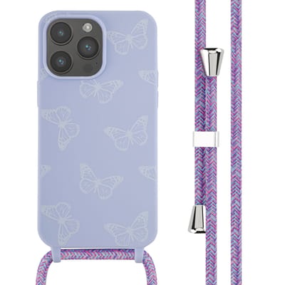 imoshion Hoesje - Geschikt voor Apple iPhone 14 Pro Max - Siliconen design hoesje met koord - Butterfly