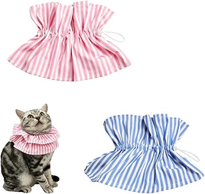 2 Stuks Kattenhalsband, Zachte en Verstelbare Anti-Lik- en Bijtbescherming, Ideaal voor Konijnen en Kittens, Ondersteunt Wondgenezing na Chirurgie en Huidproblemen