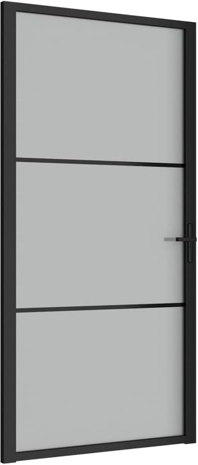 Binnendeur Structuur - Kamerdeur Deurbekleding - Stijlvolle Kamer Overgang - Gehard Glas Aluminium Frame - 1025 x 2015 cm