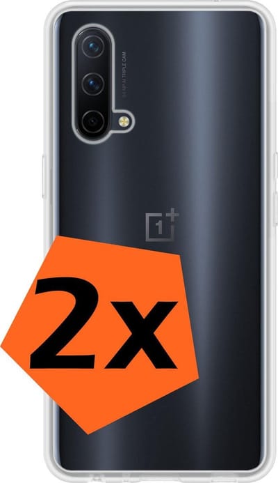 Hoes - 2 Stuks - Geschikt voor OnePlus Nord CE - Sterk & Shockproof - Case Siliconen - Back Cover - Telefoon Hoes - Transparant