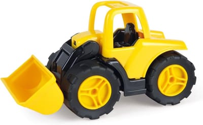 Bouwvoertuig Speelgoed - Wiellader Schep - Spelen Zandbak - Beweegbare Schep - 14 cm - Geel Zwart