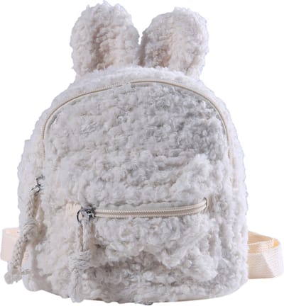DW4Trading Knuffelzachte Rugzak Wit - Kinderrugzak 27x23x10 cm