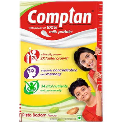 Complan Voedingsdrank Poeder voor Kinderen Pista Amandel Smaak 500 g Doos Hoog Eiwit Groeiondersteuning yellow