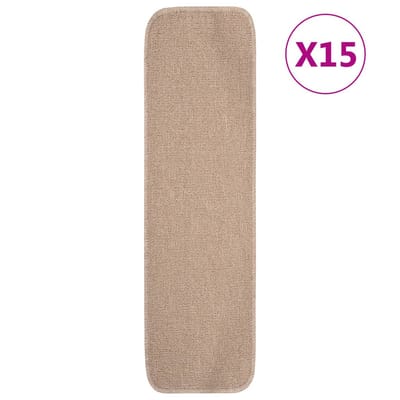 vidaXL - Trapmatten - 15 - st - anti-slip - rechthoekig - 75x20 - cm - beige