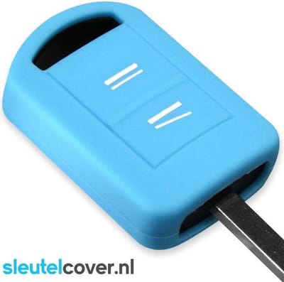 Autosleutel Hoesje geschikt voor Opel - SleutelCover - Silicone Autosleutel Cover - Sleutelhoesje Lichtblauw