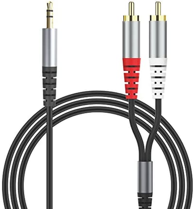 3,5 mm naar 2 RCA Y-splitter adapter - 1,5 m stereo audiokabel voor smartphone, tablet, HDTV en luidsprekers