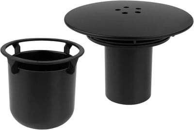 Universele Doucheputzeef 115mm Zwart Verchroomd - Haarvanger en Geurstopper voor 90mm Afvoer