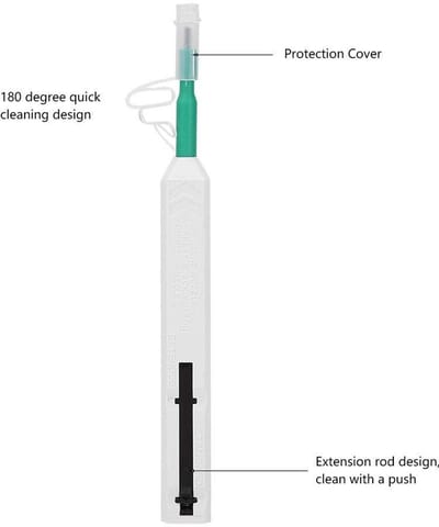 Dailygoods- Glasvezel-reinigingsstift Vervangbare Reinigingskern - Optische Reiniger - Microvezel - Duurzaam - Compact - Eenvoudig te Bedienen - Vezelreiniger