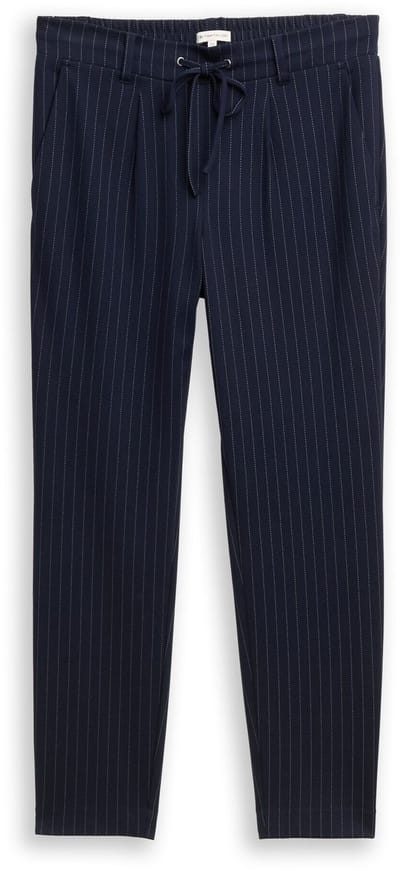 Tom Tailor - Loose fit broek met krijtstreep - Maat 34/30 - navy white pinstripe
