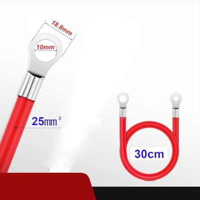 Korte Accu-omvormer Kabel 12V-24V 25mm² 3AWG (Max. 125A) Flexibele Automatische Accukabels voor Vrachtwagens, Motorfietsen en Marine