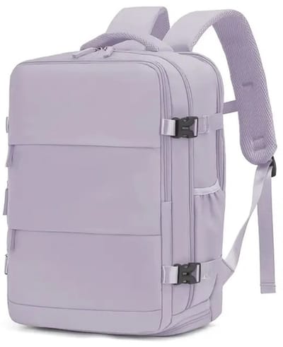 PolkaHome® Luxe Handbagage Koffer | Handbagage Tas & Rugzak 40x30x20 | Reisrugzak & Reistas | Luchtvaartmaatschappij Goedgekeurd (Licht paars)