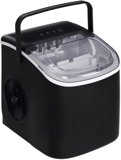 Miryx ijsblokjesmachine - Draagbare ijsmachine Met Handvat - Mandje - 12kg in 24 uur - 9 ijsblokjes in 6-12 minuten - Zwart