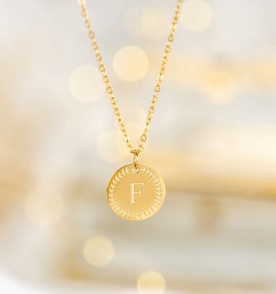 Ketting met Letter F 'Olivia' | Stainless Steel Goud