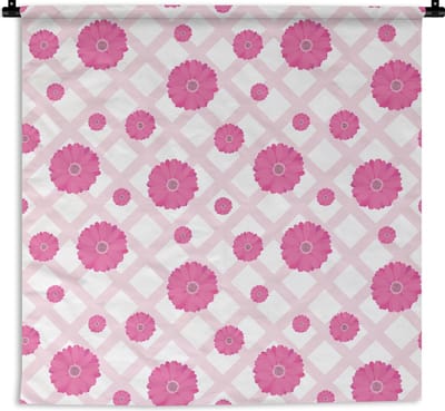 Wandkleed - Wanddoek - Bloemen - Patronen - Pastel - 180x180 cm - Wandtapijt