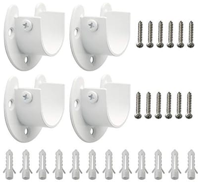 U-vorm Gordijnroede Houder 28mm - Duurzaam Roestvrij Staal, 4 Stuks, Modern Design