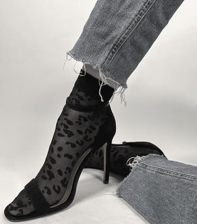 Pretty Polly Sokje - Fashion - Animal Pattern - Dames - Enkelsokje - One Size - 35,5/43 - Zwart