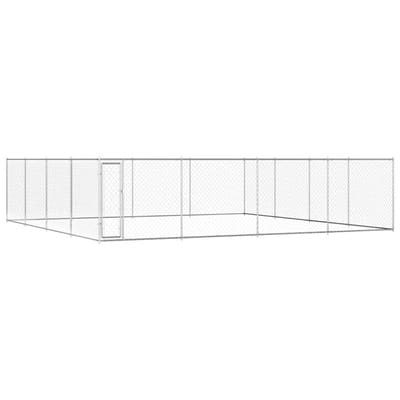 vidaXL - Hondenkennel - voor - buiten - 760x760x185 - cm - gegalvaniseerd - staal