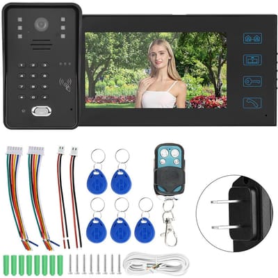 7 inch TFT LCD Deurbel Afstandsbediening Wachtwoordkaart Video Deurtelefoon Regenbestendig Intercom