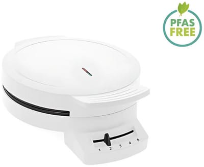 FRITEL Wafelijzer - A202 - Wafelmaker PFAS vrij - Wafelmachine voor Hartjeswafels - Hartjeswafelijzer - 5 Hartjeswafels - Wafelbakijzer met Vaste Bakplaten - Wit - 1200W