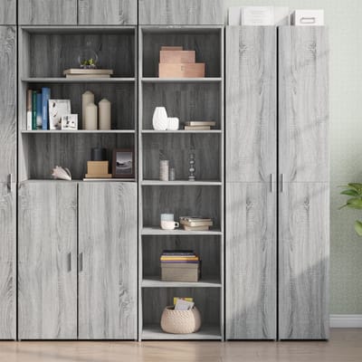 vidaXL - Hoge - kast - 50x41x185 - cm - bewerkt - hout - grijs - sonoma - eikenkleurig