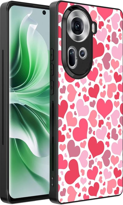 Smartphonica Telefoonhoesje Geschikt voor Oppo Reno 11 met Hartjes Print - Hearts Design TPU Backcover Case - Kinder Hoesje met Hartjes Design geschikt voor Oppo Reno 11