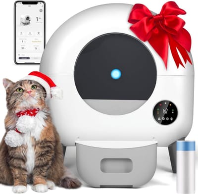 QIN® Elektrische Kattenbak - Electrische Kattenbak Zelfreinigend - Electrische Kattenbak - Wit - 55cm x 53cm x 68cm