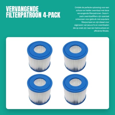 Dailygoods- Filterpatroon Vervangend - 8 Stuks - Compatibel met Best-way 58381 - Opvouwbaar Ontwerp - PETG Materiaal - Verlengde Levensduur - Zwembadfilter