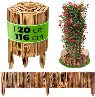KADAX Houten schutting rolborder L110 H20cm bruin