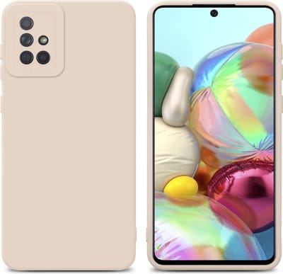 Cadorabo Hoesje geschikt voor Samsung Galaxy A71 4G in FLUID CREAM - Beschermhoes gemaakt van flexibel TPU silicone Cover Fluid Case
