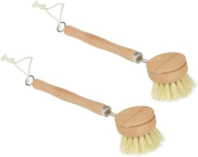 Set van 2 Afwasborstels van Natuurlijk Beukenhout met Sisal - Keukenaccessoires voor Potten en Pannen, Schoonmaakborstels en Schrobborstels