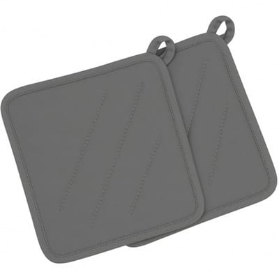 HEM Pannenlappen Donkergrijs – Groot Formaat – 100% Katoen – Gevoerd met Polyester – Hittebestendig tot 250°C – Set van 2 – Keukenaccessoires