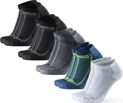 DANISH ENDURANCE Gevoerde Enkelhardloopsokken voor Lange Afstanden - Unisex - 5 Paar - 43-47