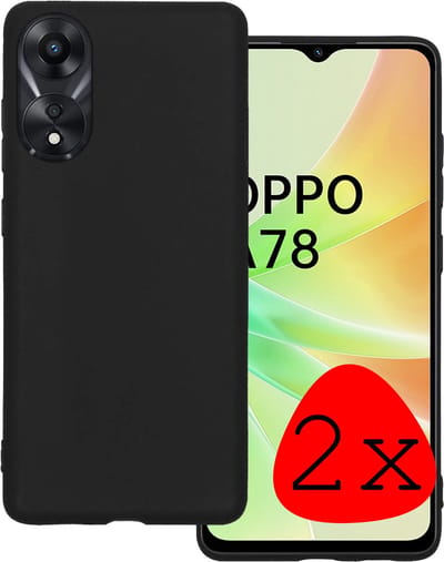 Hoesje 2 Stuks - Geschikt voor OPPO A78 5G - Sterk & Shockproof - Case Siliconen - Back Cover - Telefoon Hoes - Zwart
