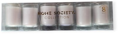 Home Society - Votives - 8 uurs - Kaarsjes - Greige - 6 kleine glaasjes