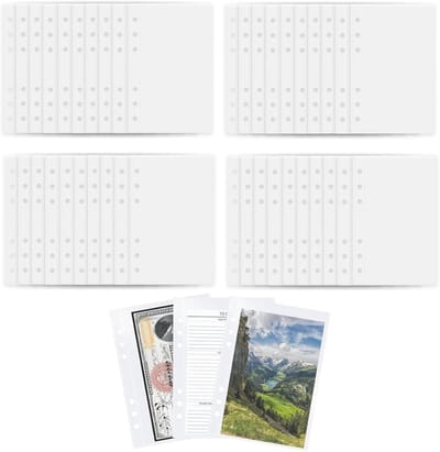 fotohoezen, verzamelkaartenhoezen, transparante hoezen A5, waterdicht pvc met 6 gaten, voor foto's, facturen, kaarten (transparant, 40 stuks, 1 vak)