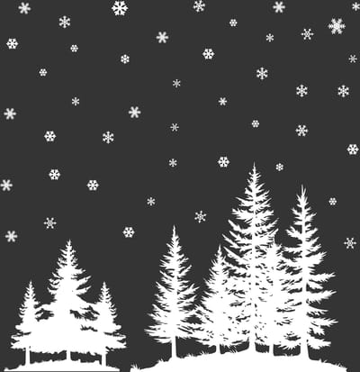 Raamstickers kerstbomen wit MEDIUM Herbruikbaar 60cm hoog | Kerst Raamdecoratie Sneeuwvlokken | Kerstboom sticker