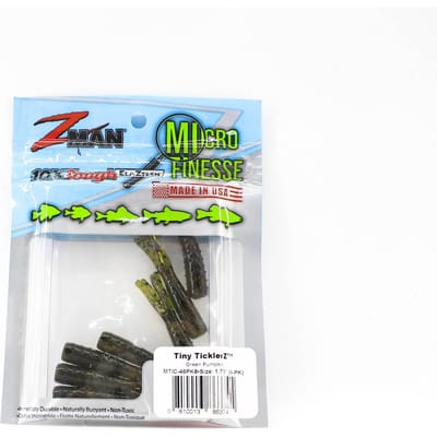 Leurre souple Zman Tiny TicklerZ 1,75 pouces 8/paquet citrouille verte (3741)