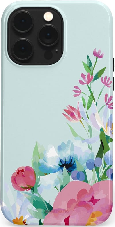 Casetastic hoesje geschikt voor Apple iPhone 14 Pro Max - MagSafe - Dubbellaagse bescherming - Dagdroom in bloei - Fashion Case - Lichtgrijs Lichtroze