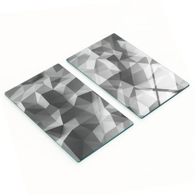 Duurzame en stijlvolle glazen borden met abstract driehoekspatroon 2x30x52 cm