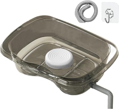 Haarwasbak voor bed - Shampoostation thuis - Bed haar wassen - Lekvrij en waterdicht - 46x34x14 cm - Grijs