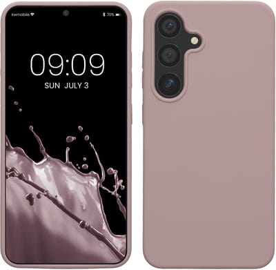 kwmobile telefoonhoesje geschikt voor Samsung Galaxy S25 - Hoesje met siliconen coating - Smartphone case in licht oudroze