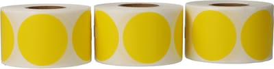 3x 500 Etiketten Rond Geel Stickers 35 mm op Rol - Label Blanco Stickers Gekleurd - Sluitzegel - Dappaz