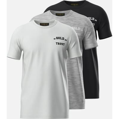 In Gold We Trust Basic T-shirt 3-pack 3 Pack W/g/b Size: XS | Outlet | Unisex | Zwart