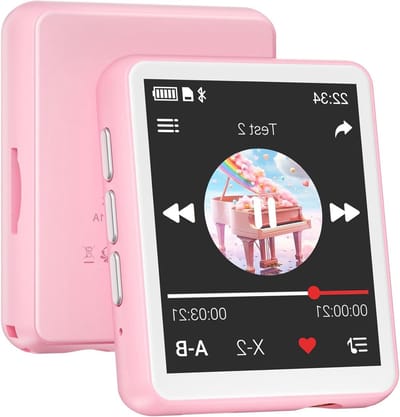 Draagbare Muziekspeler - MP3 Speler - Muziek Luisteren - Ingebouwde Luidspreker - 128GB Opslag - Roze