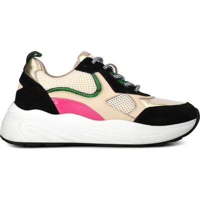 PS Poelman - maat 39 - TRIANGLE Dames Sneakers - Zwart met combinatie