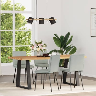 vidaXL - Eetkamerstoelen - 4 - st - fluweel - lichtgrijs